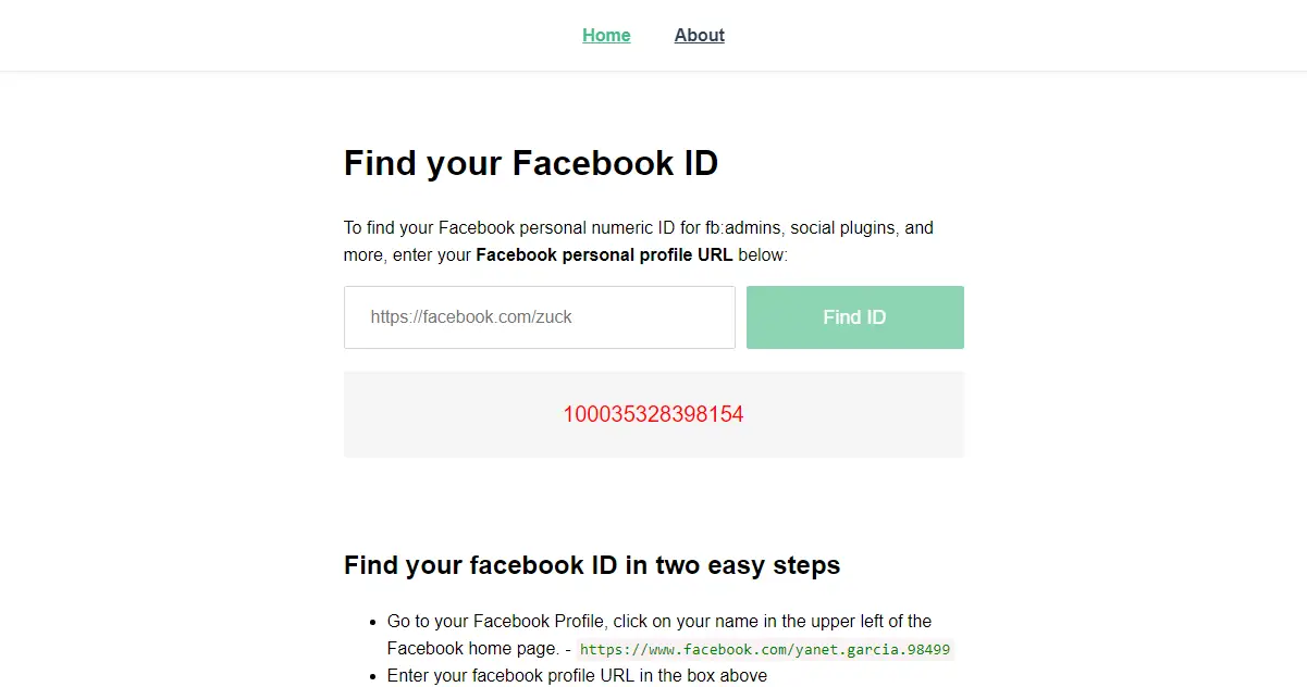 How to find a facebook profile id